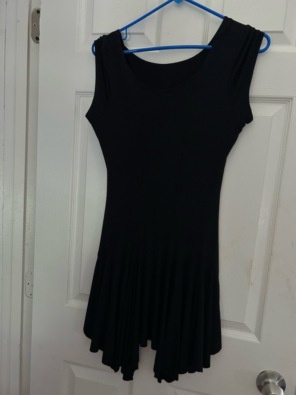 Spense Black Sleeveless Mini Dress with Flared Skirt